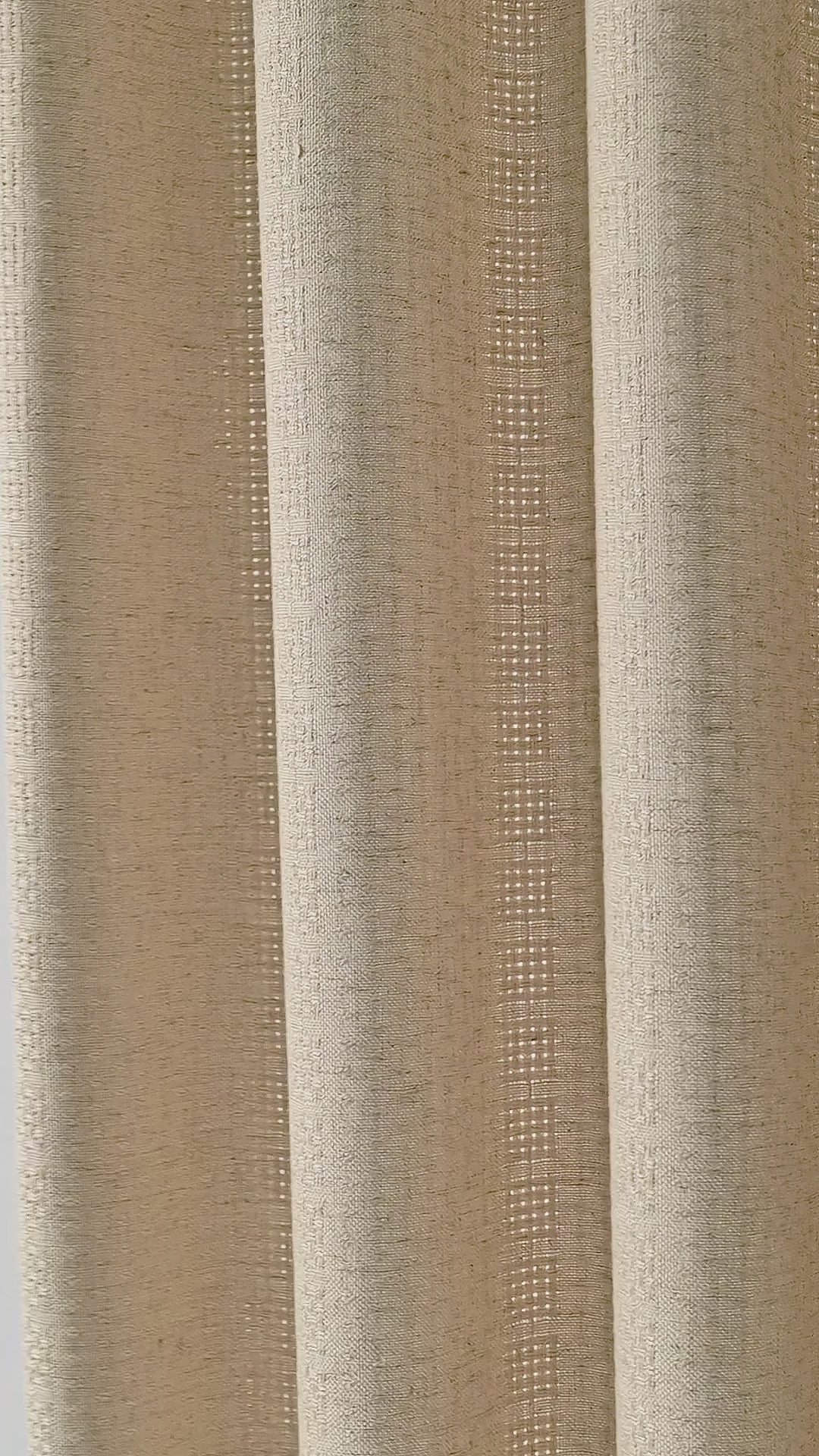 Ansel Eyelet Weave Curtains in Warm Greige, drape video
