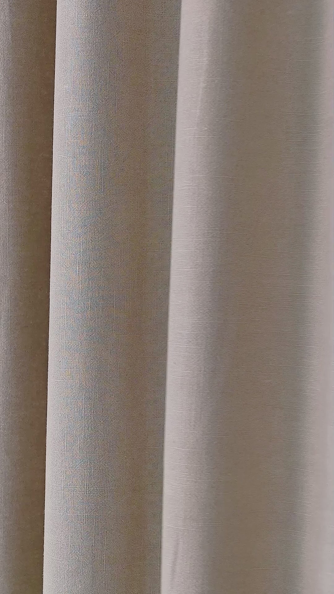 Edwina Linen-Cotton Curtains in Stone, drape video