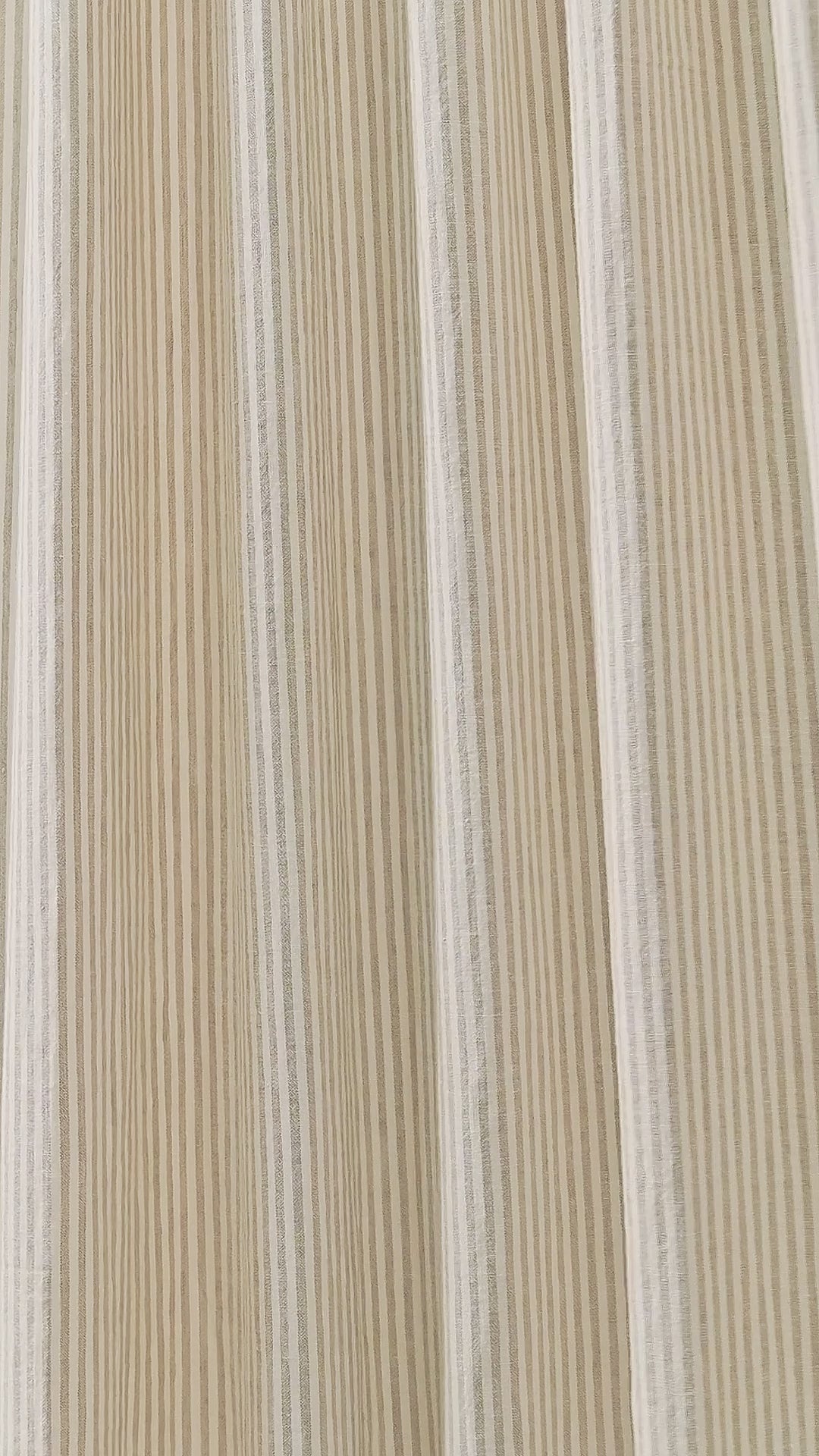 Carrick Striped Pure Linen Curtains in Flax Pinstripe, drape video