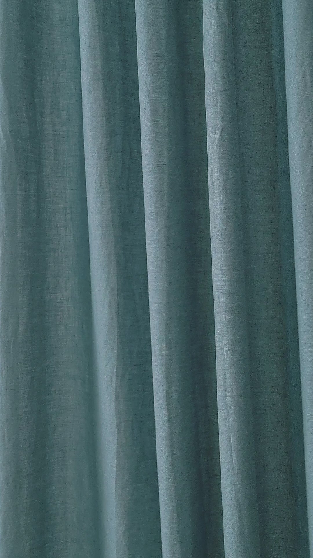 Maribel Lightweight Pure Linen Curtains in Slate Blue, drape video
