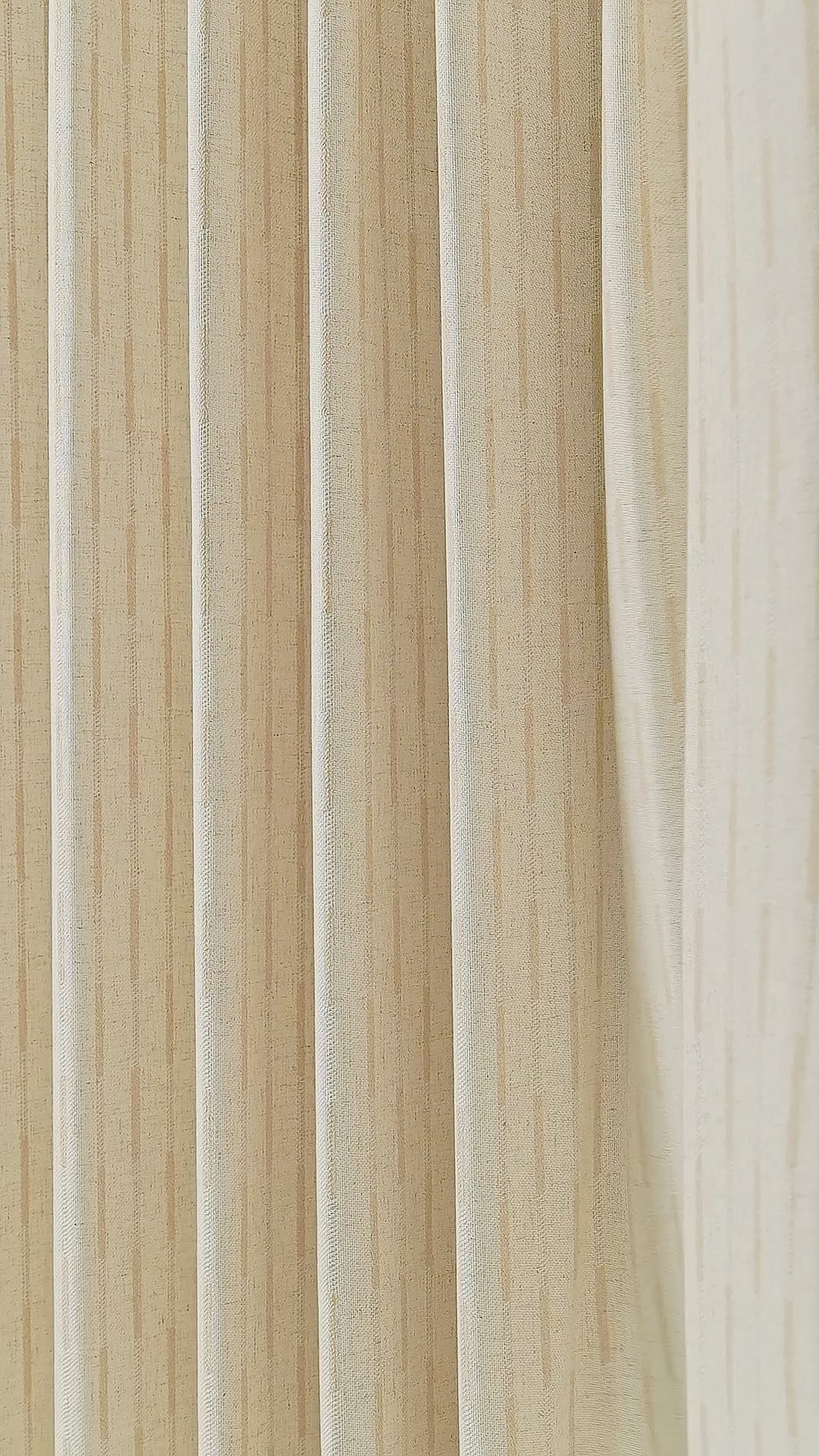 Ansel Dash Stripe Weave Curtains in Ivory, drape video