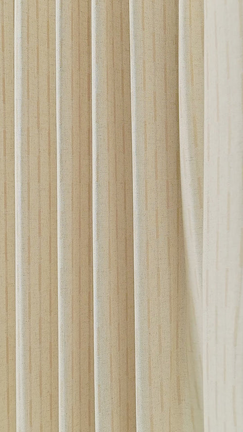 Ansel Dash Stripe Weave Curtains in Ivory, drape video